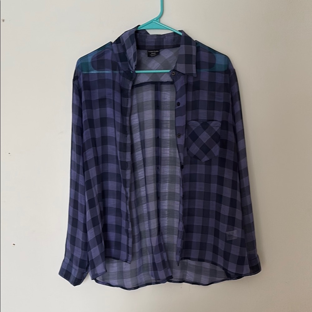 Faded Glory Womens Purple Plaid Shirt